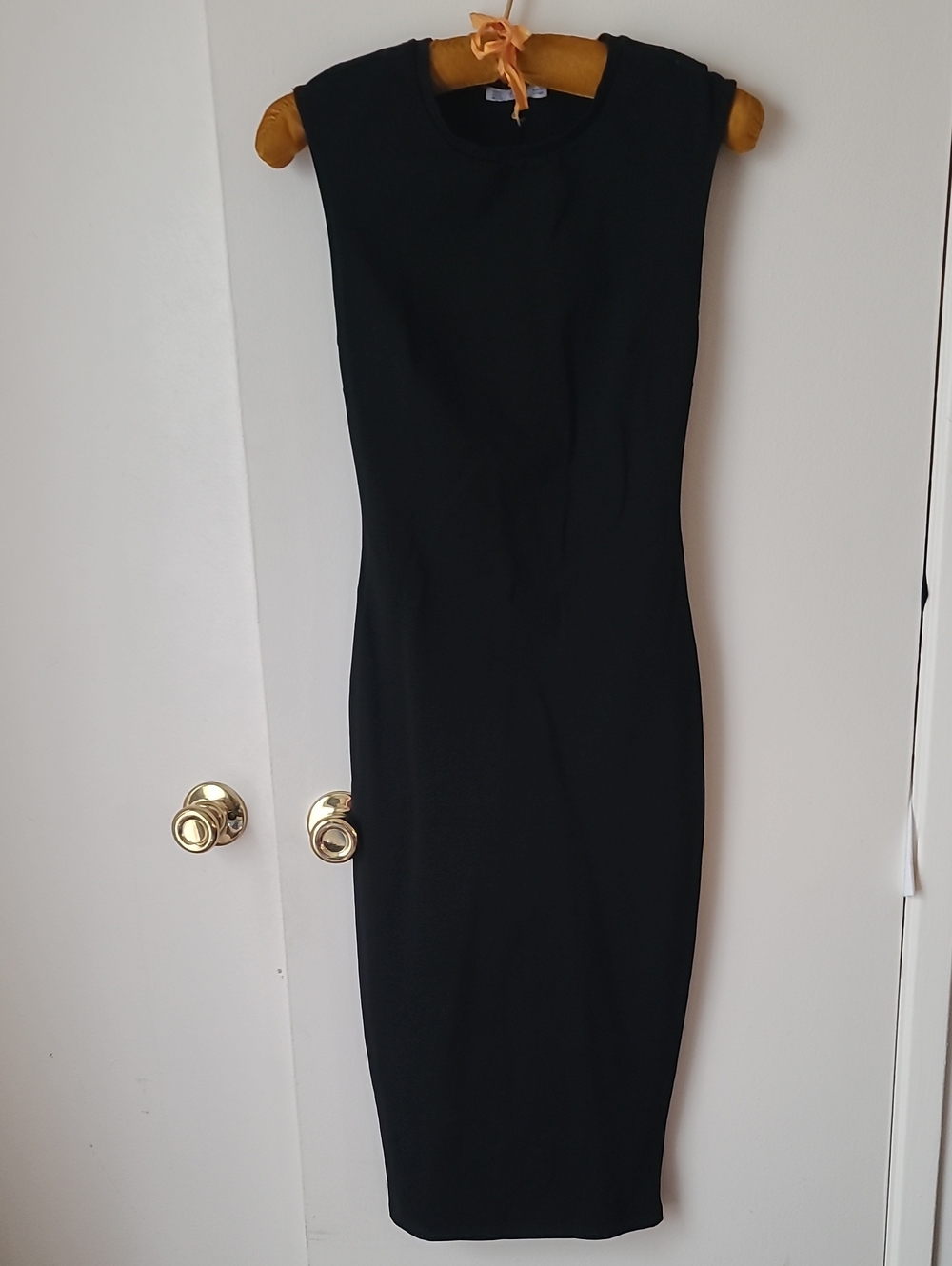 Zara Black Midi Sheath Stretch Dress